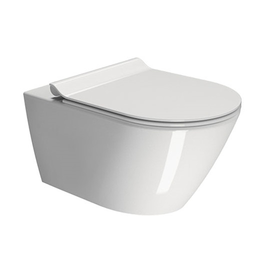 Чаша подвесного унитаза GSI Kube X Rimless 9413FR511 безободковая, Geniusflush, белая