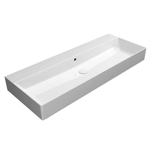 Раковина GSI Kube X 9424011 (1200х470 мм) белая, без отверстия под смеситель