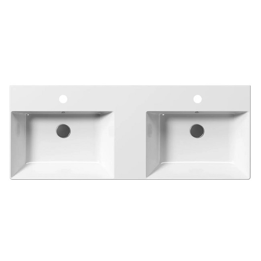 Раковина двойная GSI Kube X 9425111 (1200х470 мм) белая