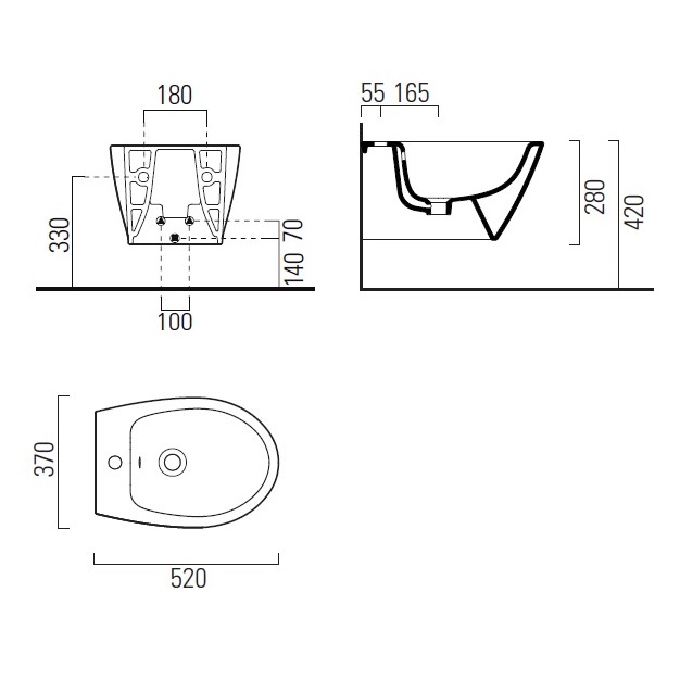 Биде подвесное GSI Modo 9864FR5111 белое