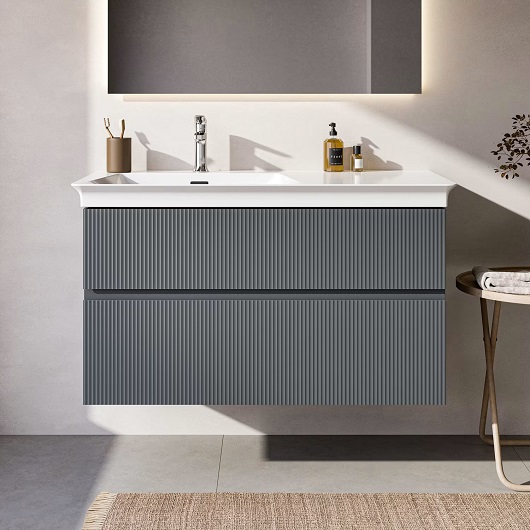 Тумба под раковину Ideal Standard Finesse E3445UQ (1000х505х550 мм, ребристый матовый пепельно-голубой)