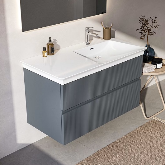 Тумба под раковину Ideal Standard Finesse E3446UQ (1000х505х550 мм, ребристый матовый пепельно-голубой)