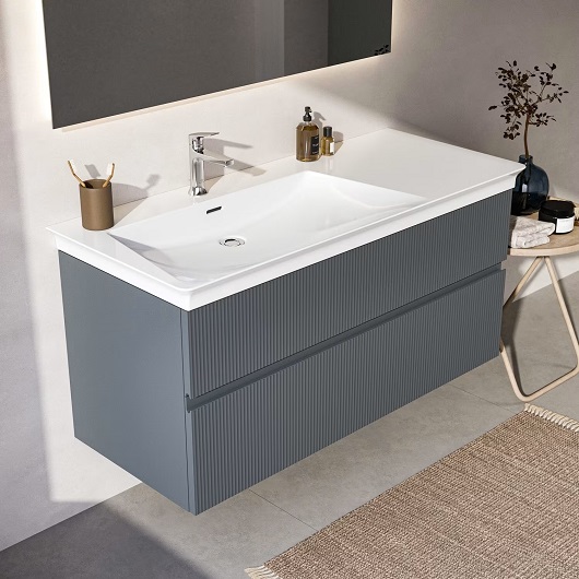 Тумба под раковину Ideal Standard Finesse E3447UQ (1200х505х550 мм, ребристый матовый пепельно-голубой)