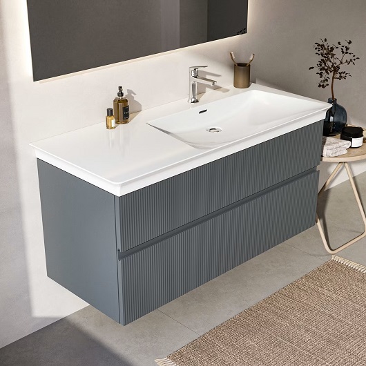 Тумба под раковину Ideal Standard Finesse E3448UQ (1200х505х550 мм, ребристый матовый пепельно-голубой)