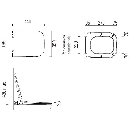 Сиденье с крышкой для унитаза GSI Nubes MS96C11 (SoftClose)