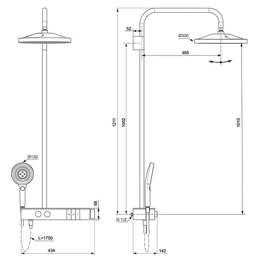 Душевая система Ideal Standard Ceratherm Solos A7882AA