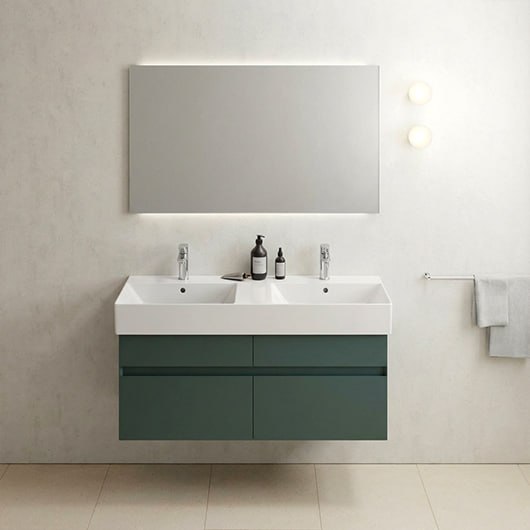 Раковина двойная GSI Kube X 9425111 (1200х470 мм) белая