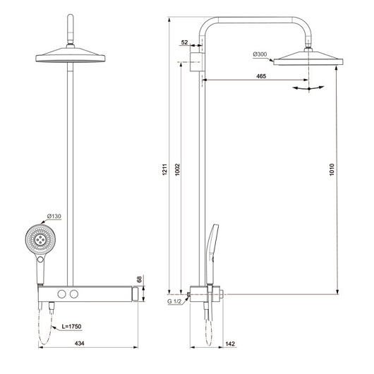 Душевая система Ideal Standard Ceratherm Solos A7880AA