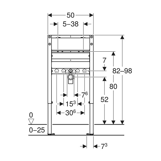 Инсталляция для подвесного умывальника Geberit Duofix 111.490.00.2 (высота 82-98 см)