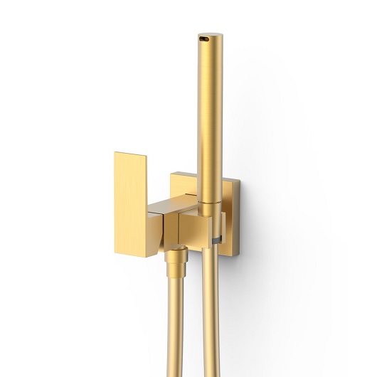 Гигиенический душ со смесителем TRES Cuadro 00612301OM (золото матовое)