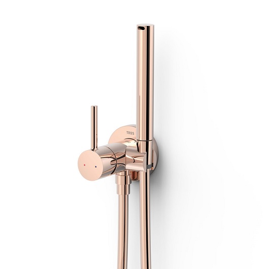 Гигиенический душ со смесителем TRES Max 134123OP (розовое золото)