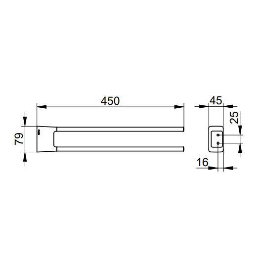 Полотенцедержатель Keuco Aveno 14618370000 (черный матовый, 450мм, 14618 370000)