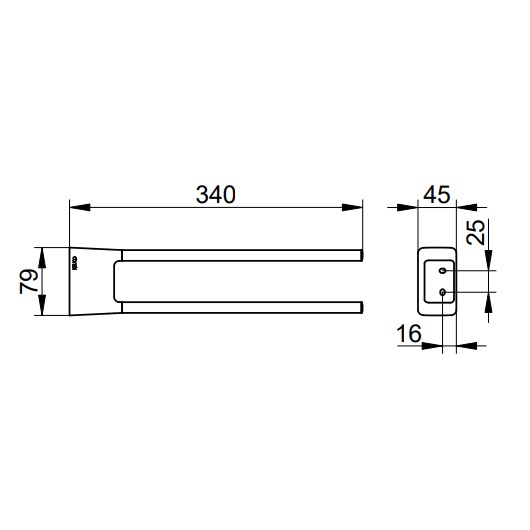 Полотенцедержатель Keuco Aveno 14619370000 (черный матовый, 340мм, 14619 370000)