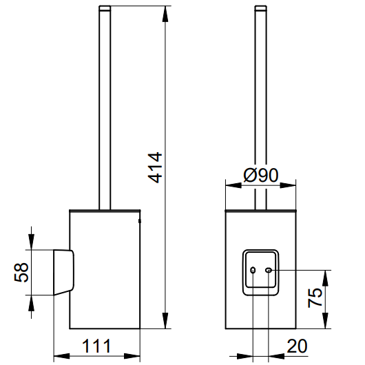 Туалетный ершик Keuco Aveno 14664379000 (чёрный матовый, 14664 379000)