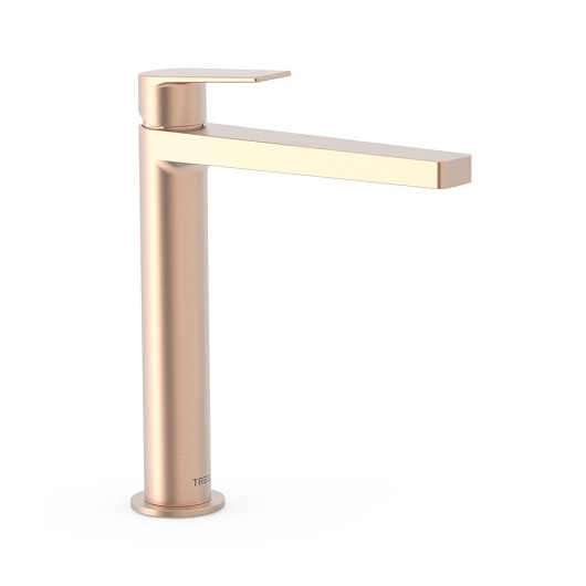 Смеситель для раковины TRES Project 21120301OPM (розовое золото матовое) без донного клапана