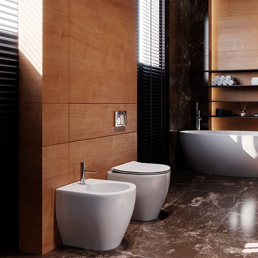 Биде напольное Kerasan Flo 312701 укороченное