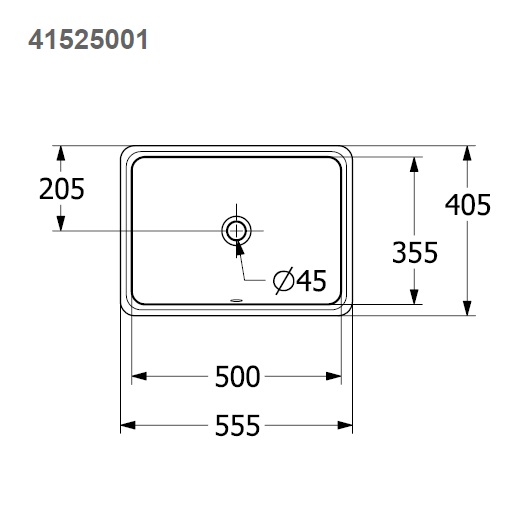 Раковина встраиваемая снизу Villeroy & Boch Tube 41525001 (500х355 мм)