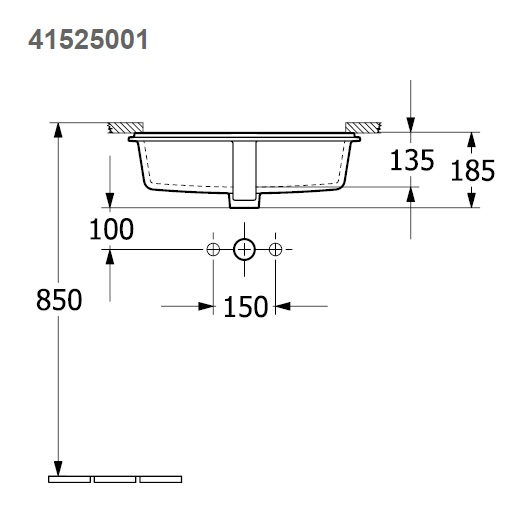 Раковина встраиваемая снизу Villeroy & Boch Tube 41525001 (500х355 мм)