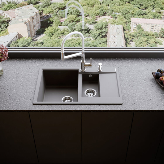 Смеситель для кухни Omoikiri SINTO 2 PLUS GM-R вороненая сталь (4994467)