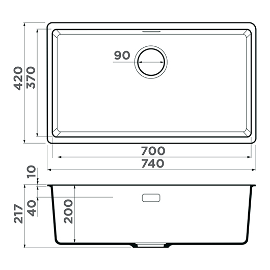 Мойка кухонная Omoikiri Kata 74-U ES 4997565 (espresso, 740х420 мм)