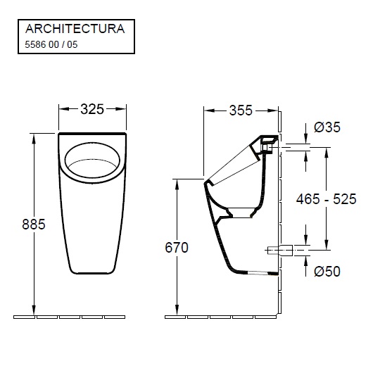 Писсуар Villeroy & Boch Architectura 55860501