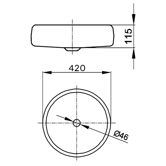 Раковина накладная Bette Curve A245-000 PW (420х420 мм)