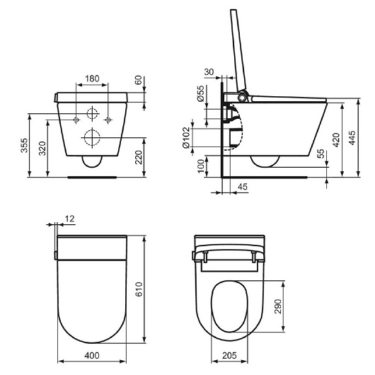 Унитаз-биде подвесной Ideal Standard I.Life E K875501