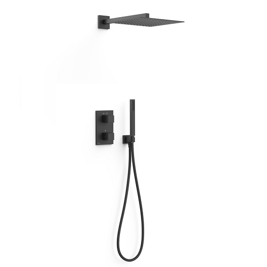 Душевая система TRES Tresmostatic 00625004NM (черный матовый)