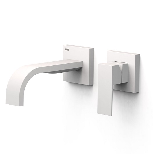 Смеситель для раковины TRES Cuadro Colors 00630021BM (белый матовый)