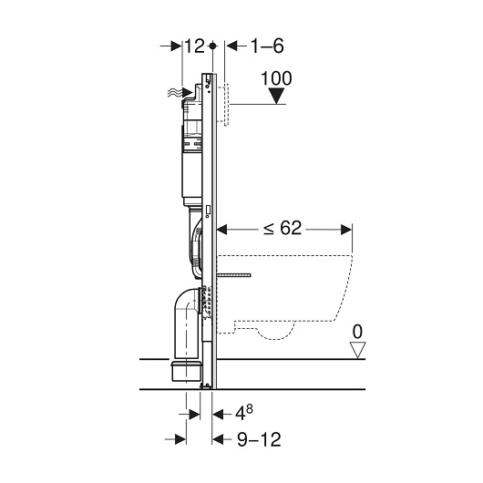 Инсталляция для подвесного унитаза Geberit DuofixBasic 111.153.00.3
