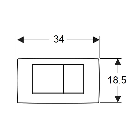 Смывная клавиша Geberit Twinline30 115.899.JQ.1 (матовый хром, с легкоочищаемым покрытием)