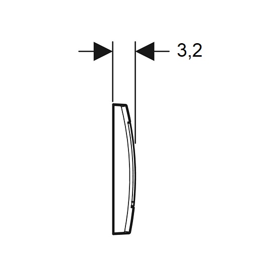 Смывная клавиша Geberit Twinline30 115.899.JQ.1 (матовый хром, с легкоочищаемым покрытием)