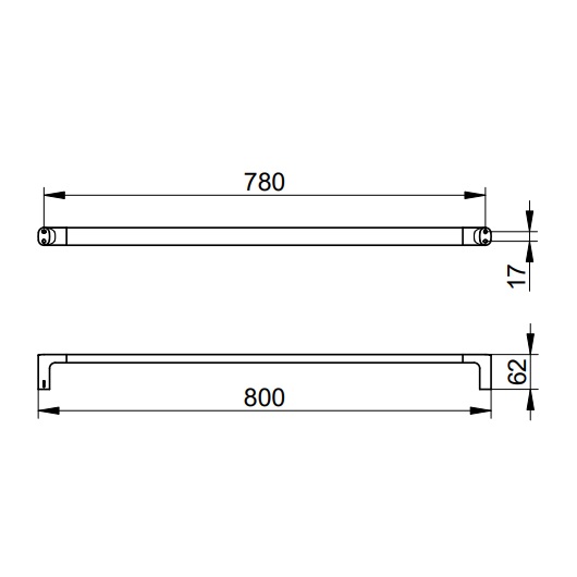 Полотенцедержатель Keuco Actis 13501370800 (чёрный матовый, 800 мм, 13501 370800)