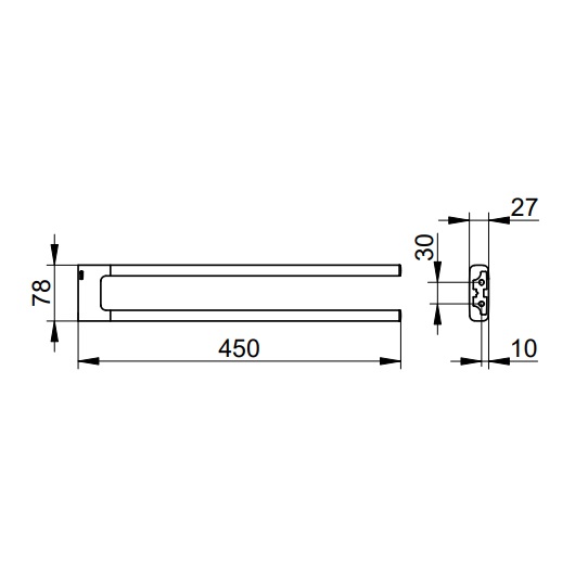 Полотенцедержатель Keuco Actis 13518010000 (450 мм, 13518 010000)