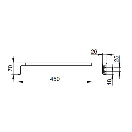 Полотенцедержатель Keuco Actis 13520370000 (чёрный матовый, 450 мм, 13520 370000)