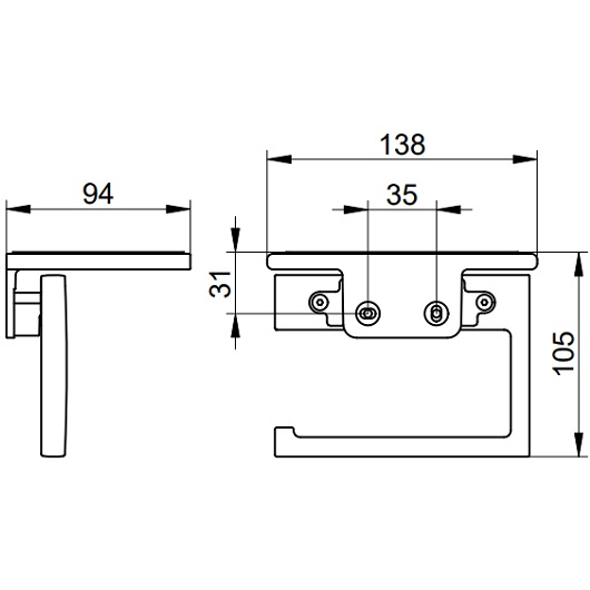 Держатель туалетной бумаги Keuco Actis 13573370000 (чёрный матовый, 13573 370000)