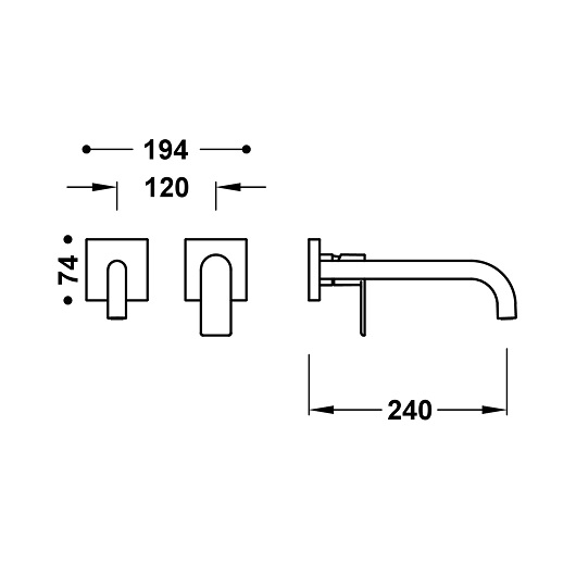 Смеситель для раковины TRES Loft 20030022 (хром)