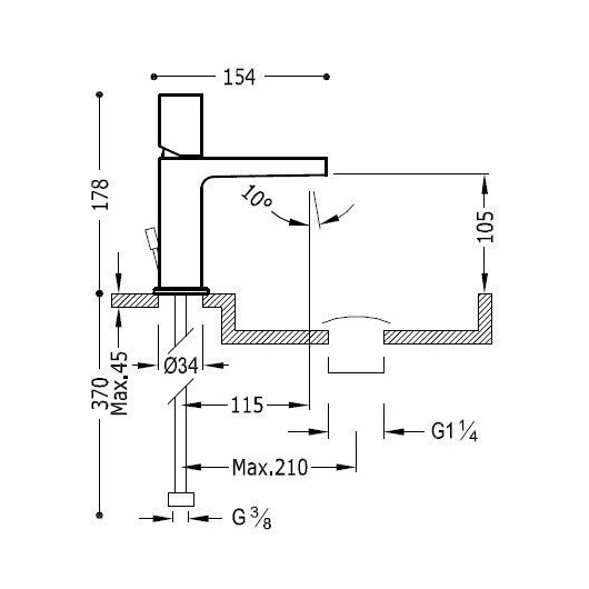Смеситель для раковины TRES Class 20510302D