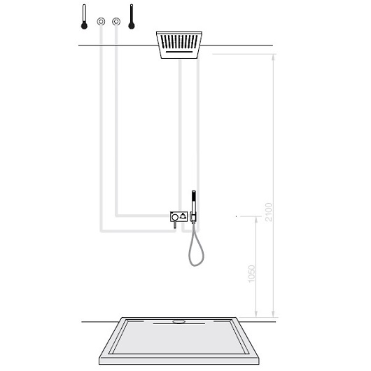 Душевая система TRES 3V 21027301NM (черный матовый)