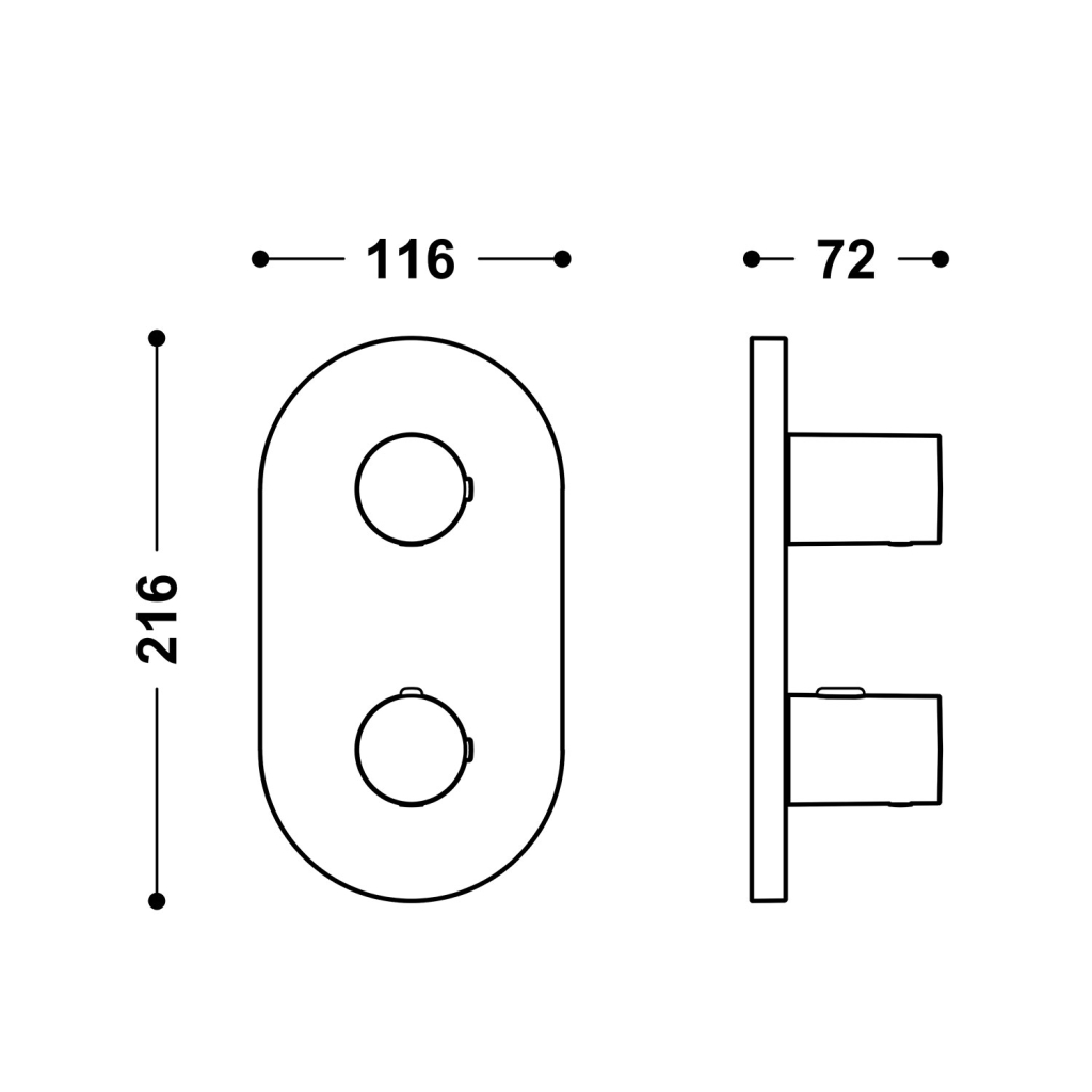 Термостат на 2 выхода TRES Lex 21525001 (хром)