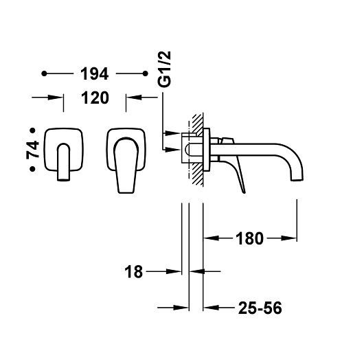 Смеситель для раковины TRES Canigo 21730001