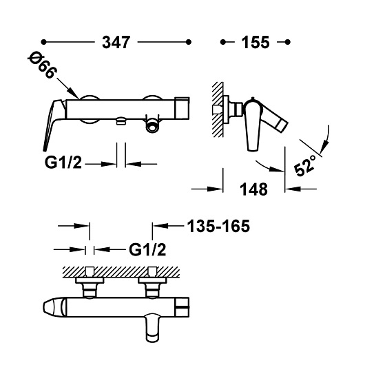 Смеситель для ванны TRES Fuji 28117001AC (сталь)