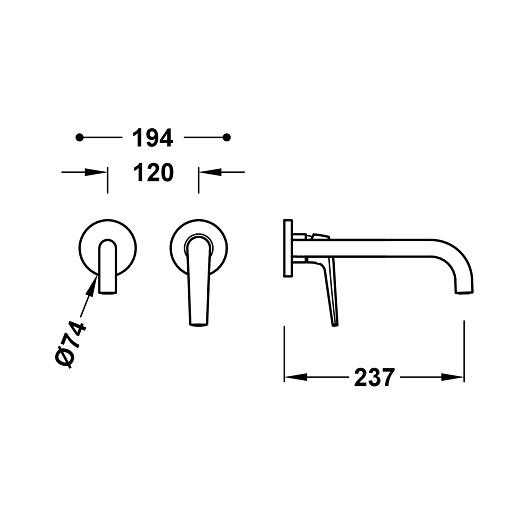 Смеситель для раковины TRES Fuji 28130022AC (сталь)