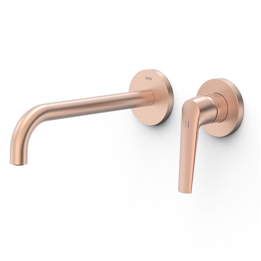 Смеситель для раковины TRES Fuji 28130022OPM (розовое золото матовое)
