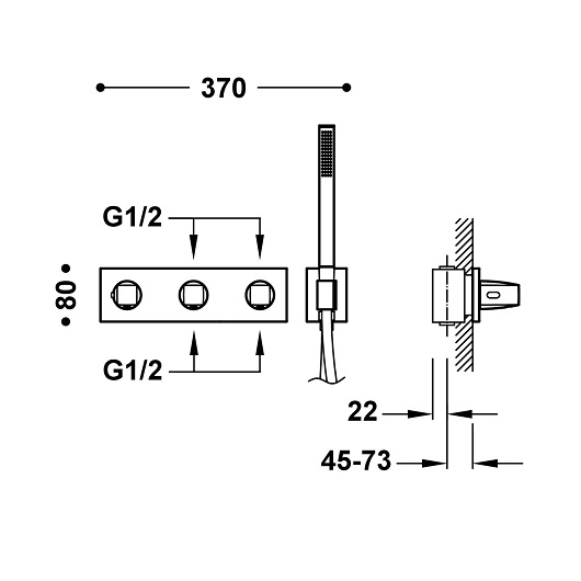 Термостат на 4 выхода TRES B-System 30725401 (хром)