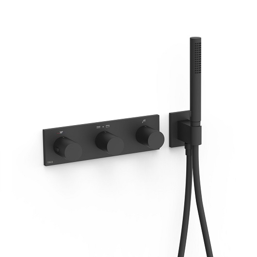 Термостат на 3 выхода TRES B-System 30735301NM (черный матовый)