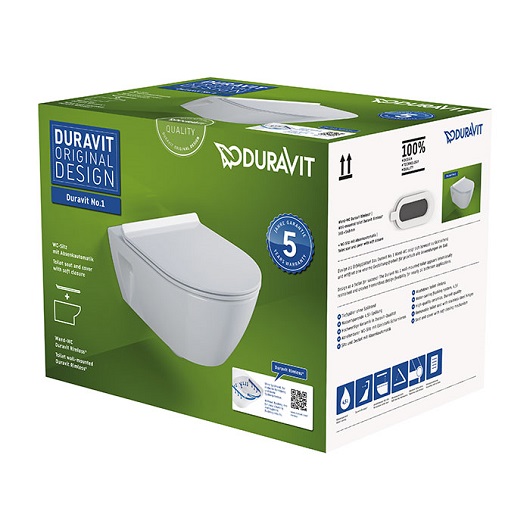 Унитаз подвесной Duravit No.1 Rimless 45820900A1 безободковый (чаша 2582090000 с сиденьем SoftClose 0029390000)