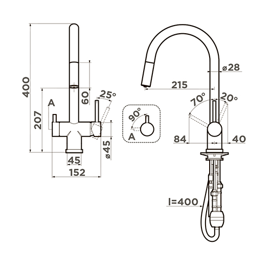 Смеситель для кухни Omoikiri Akita-S TO toscana (4994439)