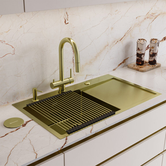 Смеситель для кухни Omoikiri Akita -S LG светлое золото (4994350)