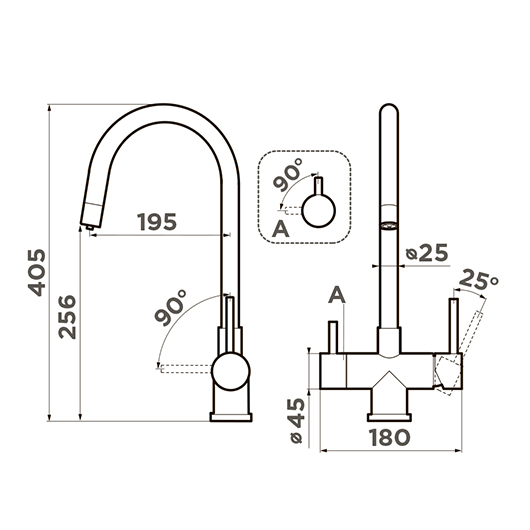 Смеситель для кухни Omoikiri Akita GB графит (4994354)
